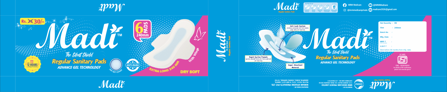 Full Madi sanitary napkin pouch layout